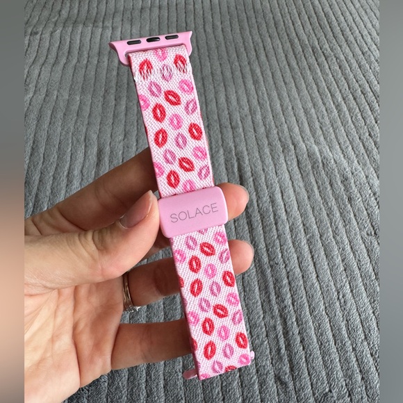 Solace Other - Pink Kiss-Print Apple Watch Band - Adjustable on a Magnetic Clasp